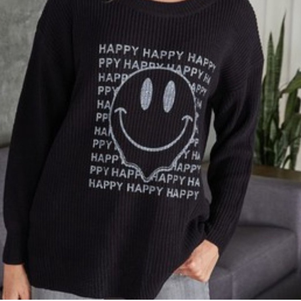 Ventti Black Acrylic Italian Sweater